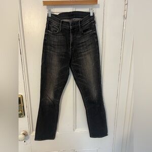 MOTHER Slim Straight Black Jeans